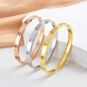 Luxury Designer Stainless Steel Unisex <strong>Bracelet</strong> Classic Trendy <strong>Matching</strong> Bangle <strong>for</strong> Him and Her OEM/ODM Available - Product Image 5