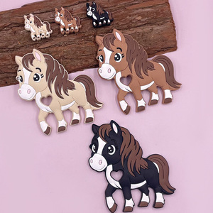 Cuentas de silicona de grado alimenticio con diseño de caballo del zodíaco, para mordedores, cuentas para ensartar, cuentas para insertar en bolígrafos, al por mayor - Product Image 5