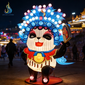 Linterna de Seda Gigante Personalizada con Forma de Panda 3D, Disfraz de la Ópera de Sichuan con Luces LED para Graduación, <span class=keywords><strong>A</strong></span>ño Nuevo Chino, Festival, Mercado Nocturno - Product Image 5