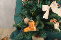 Ornement de Noël en forme de mini botte de neige marron, design chaussure d'hiver, pendentif pour sapin de Noël, décoration de maison, cadeau de fêtes, directement de l'usine