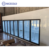 Chambre froide certifiée NSF à 16 portes, 30'*75' avec porte vitrée, pour supermarchés et stations-service