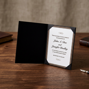 ADORA ADACH-0043 High Quality Durable Handmade Custom PU Leather Wedding Certificate Holder A4 Size <b>Folder</b> Style - Product Image 2