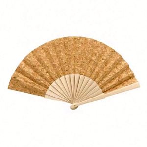 Éventail pliant en bois écologique personnalisé avec impression, en liège et bois massif - Product Image 5