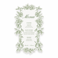 Carte de menu de mariage personnalisée découpée à la forme florale, carte en papier vintage à motif floral pour la décoration de table de banquet de mariage, réception, dîner