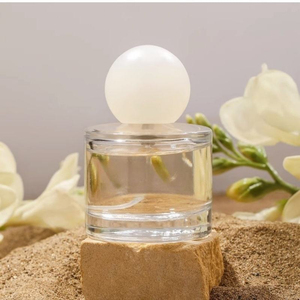 30ml Round <b>Empty</b> <b>Perfume</b> Glass <b>Bottle</b> Clear Glass <b>Perfume</b> Spray <b>Bottle</b> with White Lids - Product Image 1