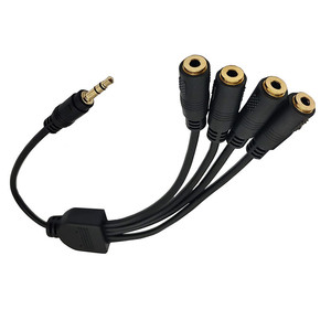 3.5mm Audio <b>Splitter</b> <b>Cable</b> 1 to 4 RCA Female Connector 0.3m Stereo Adapter for Audio Devices - Product Image 2