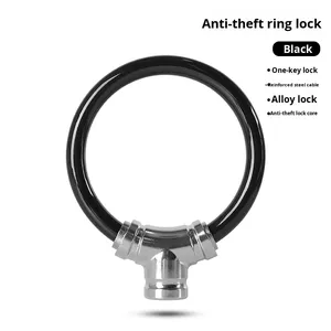 Candado de <span class=keywords><strong>cable</strong></span> de bicicleta antirrobo de seguridad de anillo portátil Candado de bicicleta redondo plegable para bicicleta de montaña y carretera - Product Image 6