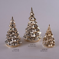 Table de noël en céramique, ornement, Design d'arbre, avec lumière LED, 1 pièce
