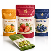 Sachets personnalisés imprimés avec une encoche de déchirement pour les snacks lyophilisés, les fruits secs et les mélanges de fruits secs
