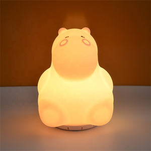 Haut-parleur lampe mignon hippopotame musique lampe Silicone bébé enfant sommeil <span class=keywords><strong>veilleuse</strong></span> avec USB Rechargeable Portable musique <span class=keywords><strong>veilleuse</strong></span> - Product Image 1