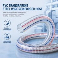 Selang Fleksibel PVC Transparan dengan Tulangan Kawat Baja Spiral untuk Aplikasi Hisap/Pelepasan Air, Minyak, Pertanian, dan Konstruksi