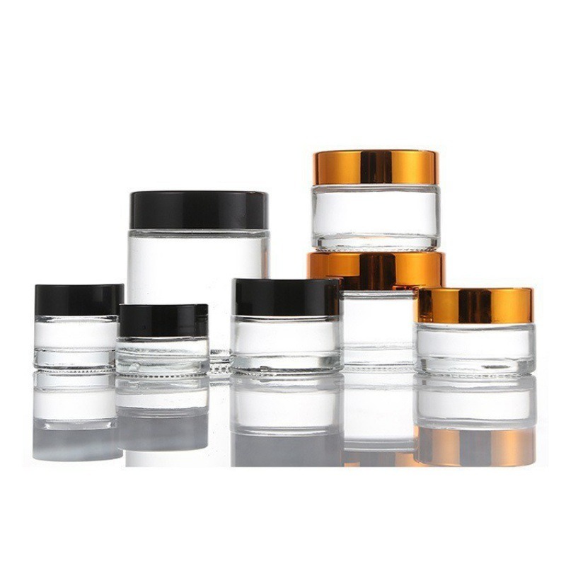 2 Oz 4 Oz 6 Oz 8 Oz Clear Fancy Glass Cosmetic Cream Jar 200ml 100ml 250ml 50ml With Lid