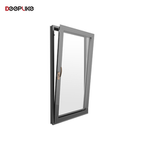 Ventanas y Puertas Abatibles de Aluminio con Rotura de Puente Térmico y Resistentes a la Lluvia, Ventana Abatible con Vidrio Templado Doble Capa Tintado