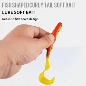 12cm 5,5G cola rizada cebo suave alto rendimiento señuelo de pesca al por mayor cebo de pesca reflectante - Product Image 5