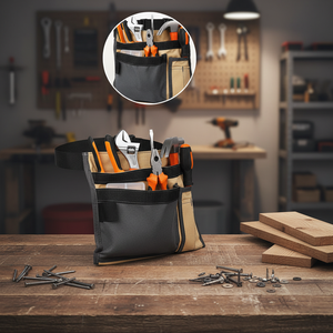 Sac de ceinture multifonctionnel compact en toile à plusieurs poches pour ranger les outils de jardinage - Product Image 4