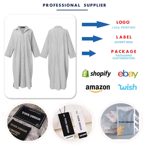 Y7012 abiti lunghi taglie forti abiti da donna Casual <span class=keywords><strong>a</strong></span> <span class=keywords><strong>maniche</strong></span> larghe <span class=keywords><strong>a</strong></span> <span class=keywords><strong>tre</strong></span> <span class=keywords><strong>quarti</strong></span> Maxi camicia <span class=keywords><strong>a</strong></span> righe <span class=keywords><strong>a</strong></span> righe da donna - Product Image 3