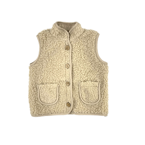 Gilets en sherpa unisexes pour enfants et tout-petits, automne-hiver, veste <span class=keywords><strong>sans</strong></span> manches personnalisée à boutons avec doublure en coton - Product Image 5