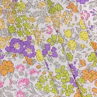 HAPPEAK Vente en gros Tissu floral 100% coton imprimé fleurs, tissu lawn 60s pour la confection de vêtements pour enfants