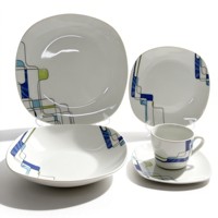 Service de table mexicain en porcelaine, 30 pièces, compatible lave-vaisselle et micro-ondes, anti-fuite, résistant au four