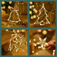 Guirlandes lumineuses LED de Noël transfrontalières avec forme de cloche en forme d'élk, étanches IP44, contrôle par minuterie, ambiance multicolore pour la décoration festive