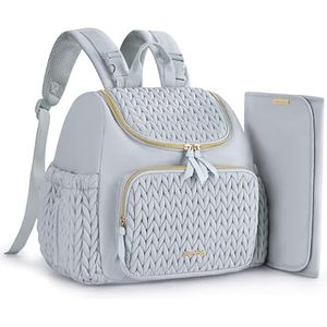 Free Sample Classic Mommy <b>Bag</b> <b>Multi</b> <b>Compartments</b> PU Leather Nappy Diaper <b>Bag</b> Backpack with Changing Pad with Insulated Pockets - Product Image 5