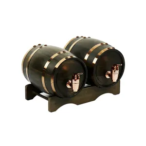 Table de <span class=keywords><strong>tonneau</strong></span> de <span class=keywords><strong>vin</strong></span> en bois double fabriquée à la main en pin massif chêne bois personnalisé Whisky bière tonneaux de <span class=keywords><strong>vin</strong></span> à vendre - Product Image 1