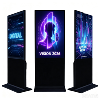 Afficheur numérique tactile Android sur pied pour intérieur, 65 pouces, écran LCD, kiosque, affichage publicitaire, agence, magasin de détail