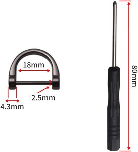 Anillas en D de tornillo con forma de herradura y U, semicirculares, con destornillador, para manualidades de cuero y bolsos DIY - Product Image 2