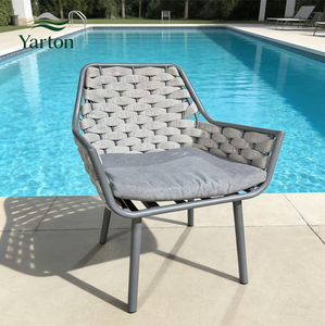 आउटडोर गार्डन फर्नीचर वाटरप्रूफ uv-प्रतिरोधी बुना रस्सी कुर्सी 6063 विला रेस्तरां या होटल के लिए उच्च गुणवत्ता वाले एल्यूमीनियम फ्रेम - Product Image 1