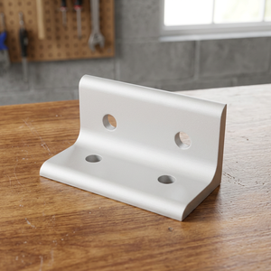 Support d'angle métallique robuste avec renfort triangulaire, support d'angle à 4 trous à angle droit avec triangle renforcé - Product Image 2