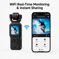 Mini Cámara de Acción 4K WiFi, Grabadora Deportiva Portátil, Pantalla CMOS con Ángulo Amplio de 140 Grados, Cámara de Video Portátil para Exteriores
