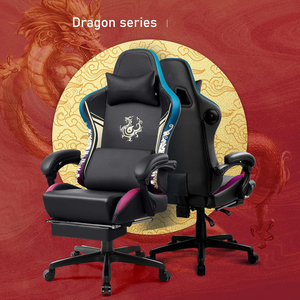 Chaise de jeu améliorée de la meilleure série Dragon Rgb Silla Chaise de jeu avec haut-parleurs Bluetooth et repose-pieds Chaise de jeu personnalisée noire - Product Image 6
