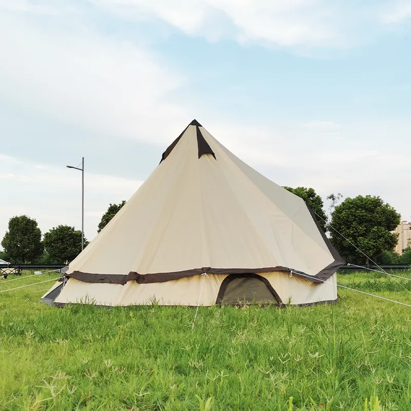 Thiết kế mới tente nhà vải bông Luxe de 3-4 người Chuông khách sạn ngoài trời sang trọng glamping cắm trại yurt lều