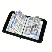Vente en gros d'usine : Classeur de cartes à collectionner à 4 pochettes, capacité 400 cartes, en cuir PU avec fermeture éclair, pour collections de cartes de baseball et de sport