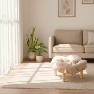 Großräumiges Modernes Klassisches Holz-Schwamm-Katzenhaus Tragbare Gemütliche Katzenhöhle für Mehrere Katzen - Product Image 6