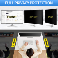 Filtre de confidentialité pour écran d'ordinateur de 24 pouces, protection d'écran de confidentialité pour moniteur 16:10, film anti-espion détachable bidirectionnel