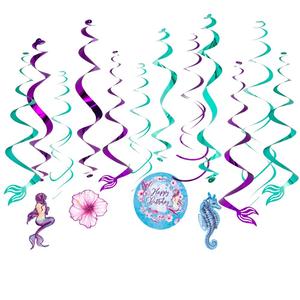 Offre Spéciale Joyeux <span class=keywords><strong>Anniversaire</strong></span> <span class=keywords><strong>Sirène</strong></span> Thème Papier Bannière Multi Couleur Décorations De Fête - Product Image 6