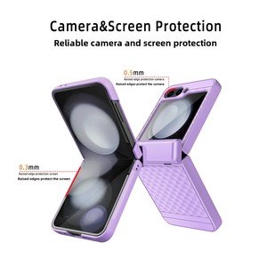 สินค้าขายดีข้ามพรมแดน: เคส Samsung Z Flip 6 แบบสปริงโหลดป้องกันเต็มรูปแบบ พร้อมขาตั้งแบบพับได้สำหรับโทรศัพท์แบบพับได้ - Product Image 2