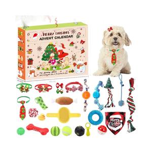 2025 eco-friendly natale conto alla rovescia calendario scatola cieca regalo con Pet Cat cane filato di natale giocattoli da masticare per animali domestici - Product Image 5