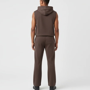 Sudadera con Capucha Personalizada para Mujer, Diseño Sólido, Chaleco sin Mangas, Abertura Lateral, Bolsillo, Invierno, Tinte Liso, Ajuste Holgado - Product Image 4