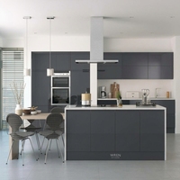 Accessoires de cuisine modernes de haute qualité, ensemble complet de meubles, unité complète, bois noir, modulaire, prêt à assembler
