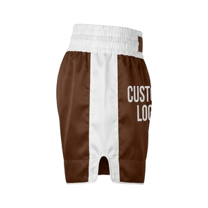 Pantalones Cortos de Boxeo Personalizados con Logotipo para Hombre, Cintura Blanca y Marrón, Pantalones Cortos de Muay Thai, Kickboxing y Artes Marciales - Product Image 2