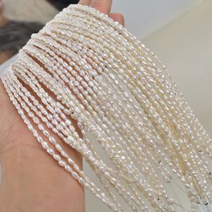 Mini Pearl Loose Bead <b>String</b> 3-3.5mm Small Round White Freshwater Beads Natural DIY Material for Necklace <b>Bracelet</b> - Product Image 1