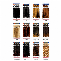 Extensions de tresses synthétiques French Curl au crochet, 3X 22 pouces 205g, ondulations lâches, fibre haute température