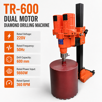 Machine de forage au diamant à double moteur TR-600 pour le perçage de béton humide de grand diamètre (600 mm), haute puissance 9860 W