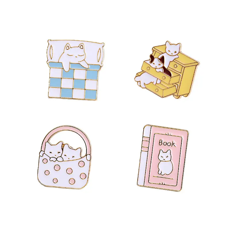 प्यारा बिल्लियों अंचल पिन बिल्ली कॉफी कैफे पंजा बिल्ला कस्टम बिल्ली का बच्चा मधुमक्खी ब्रोच अंचल पिन जींस शर्ट बैग प्यारा जानवर गहने उपहार