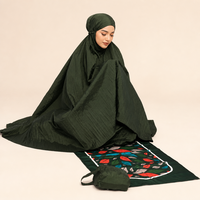 Ensemble de prière Mukena pour femmes, vêtements islamiques modestes avec capuche et fermeture éclair