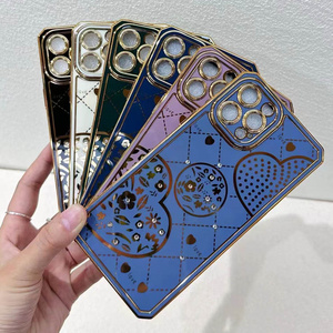 หนังแข็งโครเมี่ยมหัวใจข้ามเคสโทรศัพท์สําหรับIphone 15 14 13 12 11 Pro Max Plusเคสโทรศัพท์ - Product Image 6