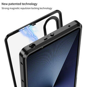 Étui de protection magnétique à encliquetage élastique en métal pour <span class=keywords><strong>Sony</strong></span> Xperia 1 VII 2025 / 1 VI V IV, coque arrière transparente givrée en PC avec protection d'objectif - Product Image 5