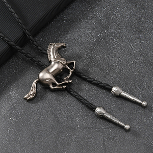 欧美国式西部牛仔复古时尚个性钻石合金奔马吊坠女式衬衫项链 - Product Image 6